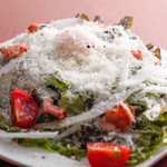 Caesar salad with hot spring eggs