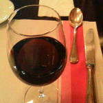 ポワソンルージュ - 赤ワインもグラスは５００円、フランスっぽい
