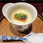 弥さしさ 大島 - 【蒸物】秋刀魚 梅 芋茎 生姜餡掛け