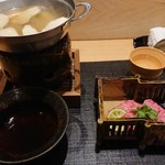 おにく 花柳 - 松茸のしゃぶしゃぶ