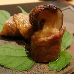 おにく 花柳 - 松茸の肉巻き