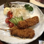 Sankai - 山海おまかせ定食 1,500円
                刺身、新サンマ塩焼き、豚串カツ、ズッキーニの味噌汁
                ご飯×２