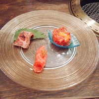 焼肉GROW - 黒毛和牛のたたき、特選ユッケ、黒毛和牛の握り♪