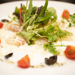 ぷれじでんと千房 広尾店 - 鯛のカルパッチョ