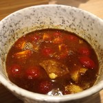 拉麺大公 - トマトとバジルのみそつけ麺のつけ汁