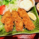 大戸屋 - 広島産かきフライ定食（6個盛り）。