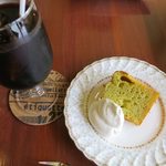 H+ダイニングカフェ - 枝豆のシフォンケーキとアイスコーヒー