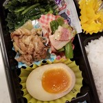 弁当・定食の店 中ちゃん - ほうれん草の何か/アスパラベーコン炒め/牛すき/煮玉子