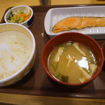 すき家 - おしんこ鮭朝食　３９０円