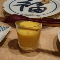 銀座 鮨 かねさか 本店 - とうもろこしのすり流しは名残惜しい夏の味やね