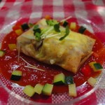 ビストロ アオキ - 真鯛、キノコ、チーズの春巻き包み焼き