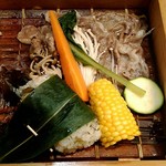 門前茶寮彌生座 - 長野牛と野菜のせいろ蒸し