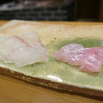 東麻布 天本 - 大間のヒラメと玄界灘のアマダイ