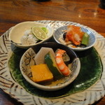 志蕎庵 江月 - 旬の料理三種盛り