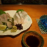 すし処 錦 - お造り（鯛、平目）