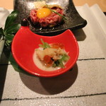 焼肉 強小亭 - 活けタコの胡麻酢和え