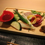 焼肉 強小亭 - 根菜と金山寺味噌