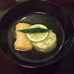 一如庵 - 二の膳　蒸し茄子と揚げ湯葉のわんもの