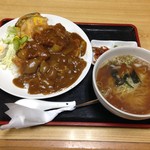 原泉 - かつカレーライス(御飯物にラーメンが付く)