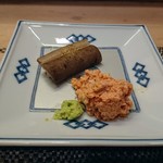 すし処 みや古分店 - 牛蒡の煮物と余市の夏あん肝