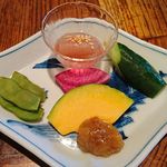 炭火割烹 蔓ききょう - 自家製もろみと旬菜盛