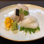 御料理 寺沢 - 槍烏賊と鮃の造り