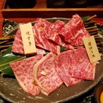 秋田牛玄亭 - 特選ロース定食(焼きすきと肩ロース)アップ