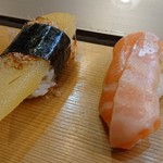 寿司久 - 数の子とサーモン
