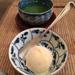 西天満いがらし - 無花果アイスクリーム、煎茶