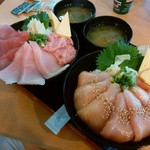 沼津港海鮮食堂サマサ水産 - 「まぐろづくし丼」＆「漬けびんちょうまぐろ丼」