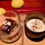 ろんど - アンデスレッドのポタージュと白レバーのチーズケーキ