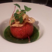 フレンチレストラン にき亭 そごう横浜店 - 温菜：トマトのロティ　牛肉とクスクスのファルス