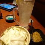 キタノイチバ - レモンサワー99円＋税、お通しキャベツ389円