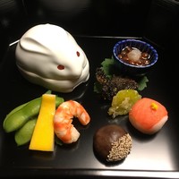 つば甚 - 八寸（どじょうの蒲焼き、いくら、サーモン長芋茶巾、海老など）