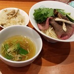 麺屋 六感堂 - 松茸つけ蕎麦（炙り牛添え）＋松茸ごはん