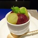 野嵯和 - ピオーネ、シャインマスカット、黄桃コンポート、洋梨シャーベット