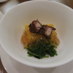 蕎麦懐石 義 - 30年9月　南瓜豆腐、蛸柔らか煮　法蓮草