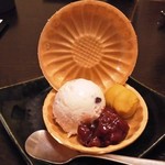 隠れ房 - 安納芋と小豆の最中アイス