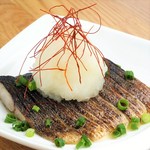 Grilled mackerel with grated ponzu sauce