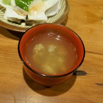 ななしの庵 - 帆立のひもと肝のお吸い物