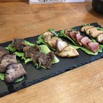 Yumeya - お肉燻製盛合わせ1,480円　※和牛、タン、ベーコン、合鴨、鶏もも