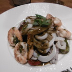 鉄板焼き Oribe - 剣先イカ・海老・夏野菜炒め