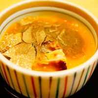 はらまさ - スプーンを入れると蟹の身とフォアグラのソテーが(*≧∀≦*)