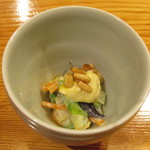 玄斎 - とり菜と生のキクラゲのトウモロコシのペーストの白和え