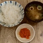 餃子のたっちゃん - ごはんセット(ごはん、みそ汁、明太子)