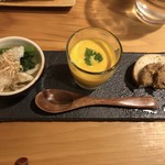 鳥なお - かぼちゃのすり流し レバーパテ等