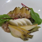 レストラン メルキュール - あわび鮑と長芋　フランボワーズ・ヴィネグレット