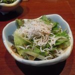 ランチに付く１品は釜揚げしらすがたっぷり入ったサラダ！