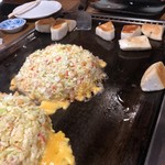 お好み焼き 福竹 - チーズ入りふくたけ天