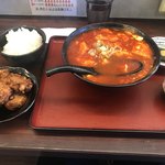 福士豆腐食堂 - おぼろラーメン 4辛と豆腐イカメンチ